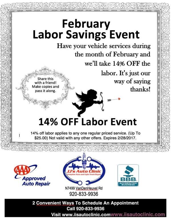 February  Labor Savings Event